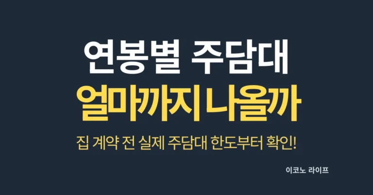 연봉별 주담대 얼마까지 나올까?