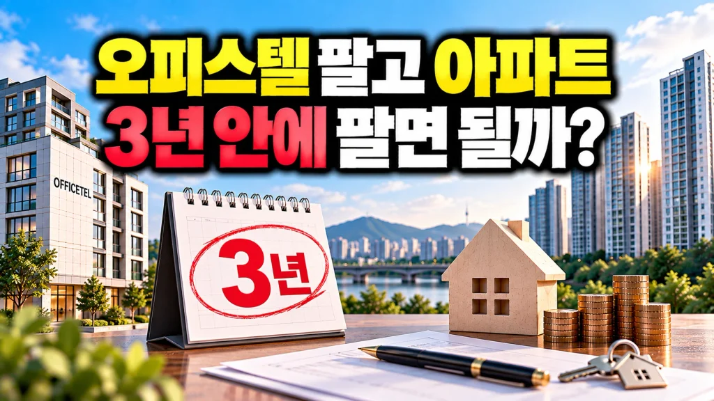 오피스텔 팔고 아파트, 3년 안에 팔면 될까?