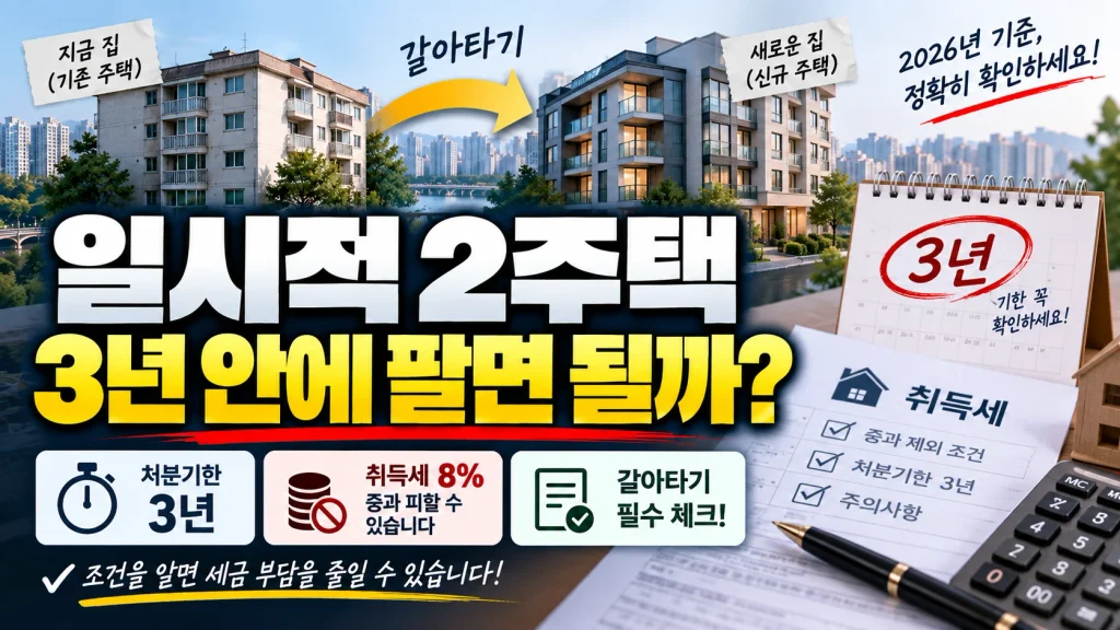 일시적 2주택 3년 안에 팔면 될까?