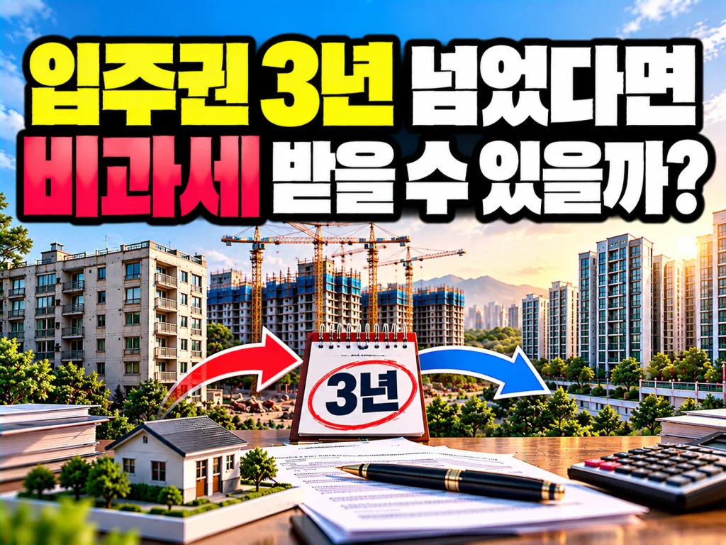 입주권 3년 넘었다면 비과세 받을 수 있을까?