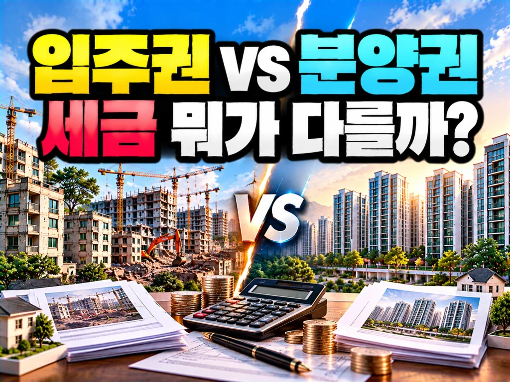 입주권 vs 분양권 세금 뭐가 다를까?