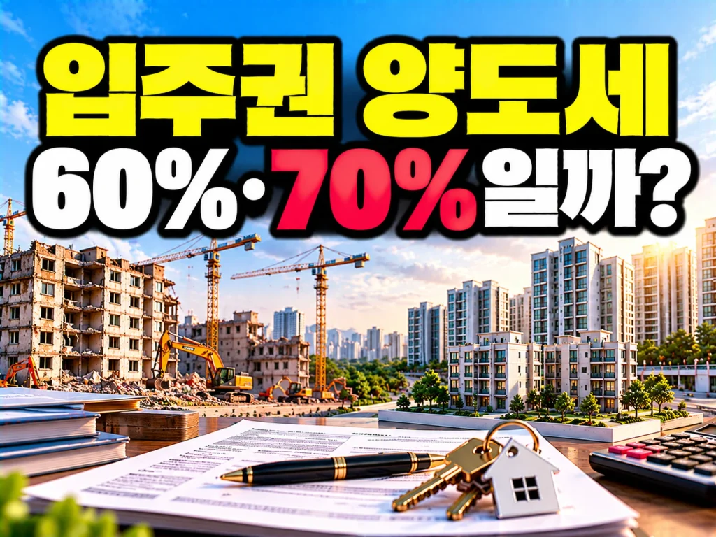 입주권 양도세 60%·70% 일까?