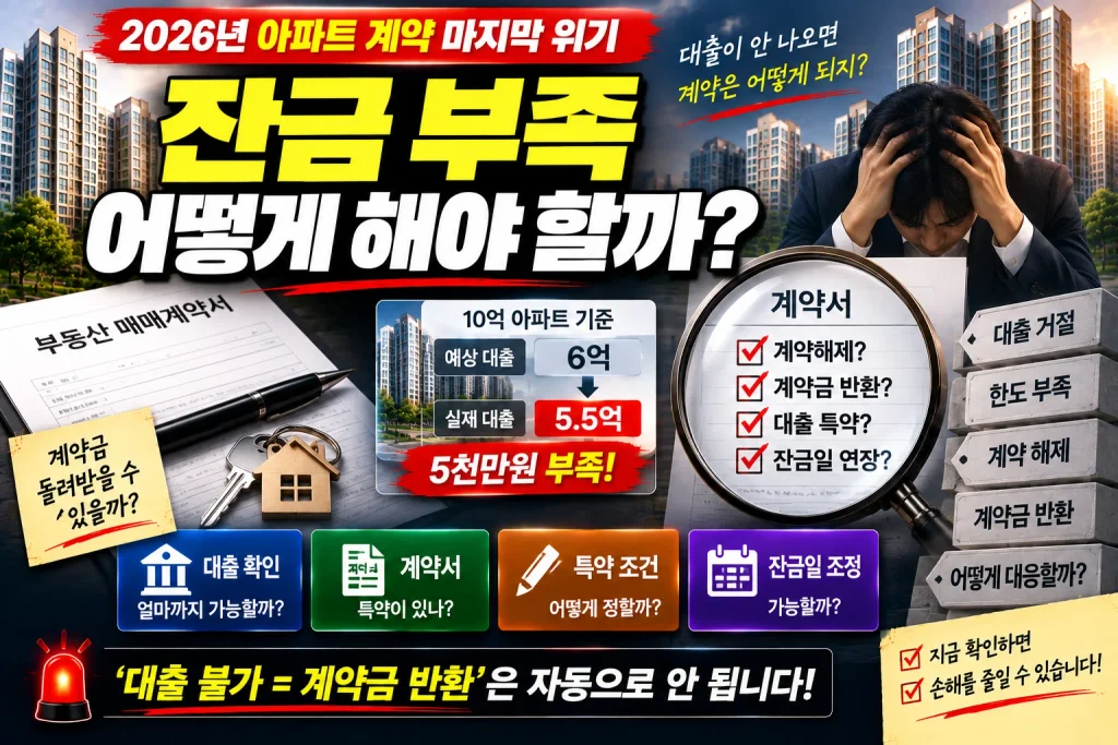 잔금 부족 어떻게 해야 할까?