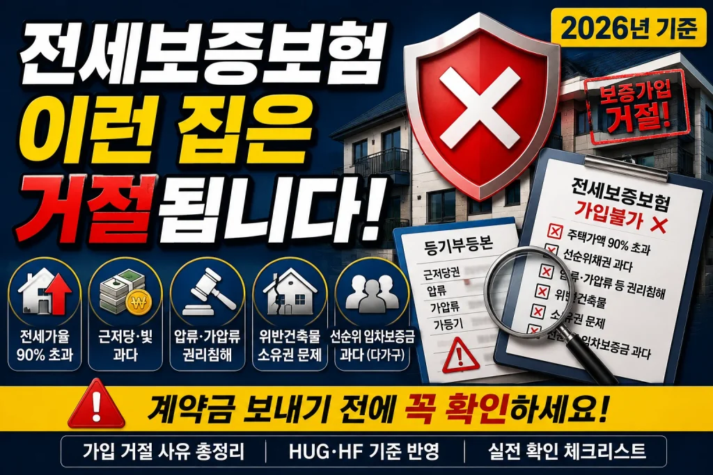 전세보증보험, 이런 집은 거절됩니다!