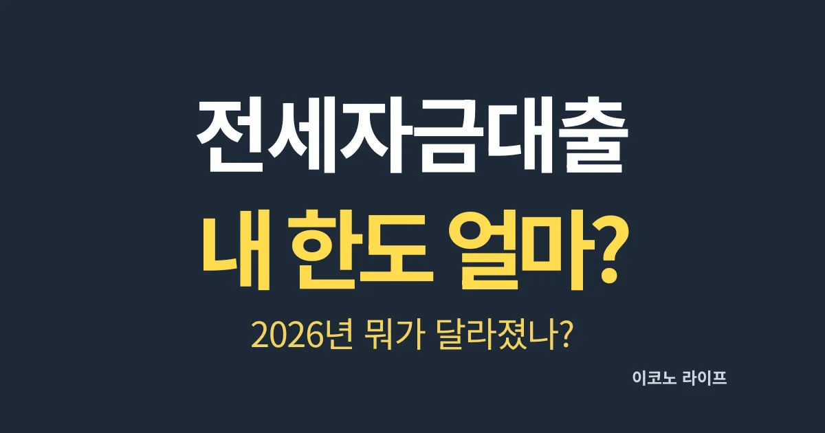 전세자금대출, 내 한도 얼마일까?
