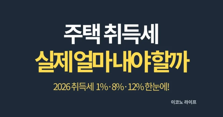 주택 취득세 실제 얼마 내야 할까?