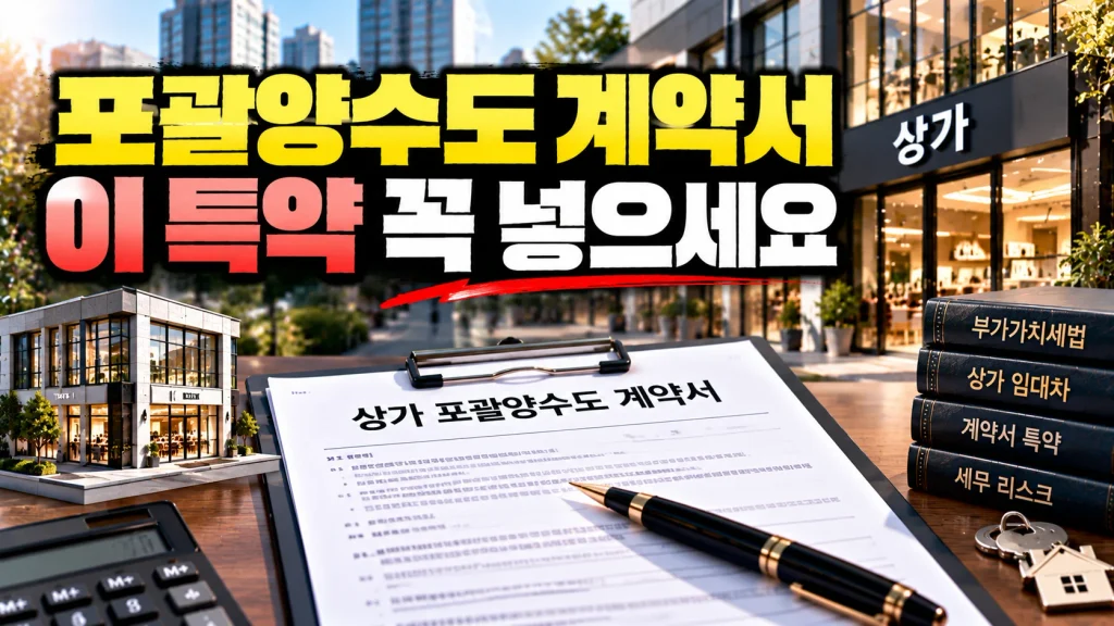 포괄양수도 계약서, 이 특약 꼭 넣으세요