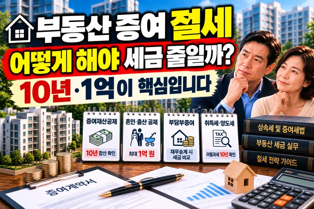 부동산 증여 절세, 어떻게 해야 세금 줄일까? 10년·1억이 핵심입니다