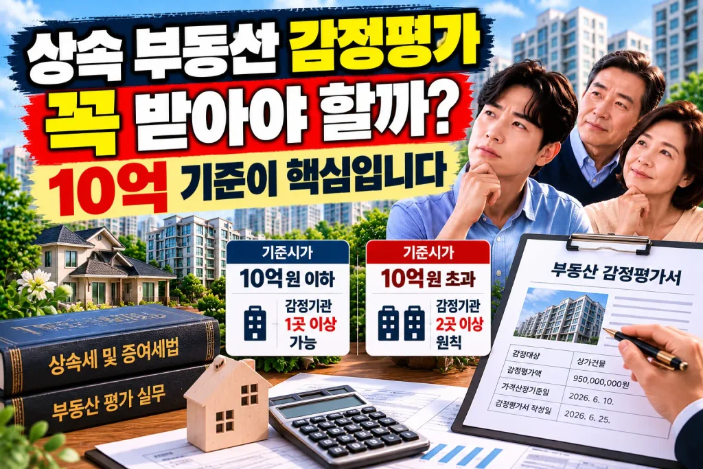 상속 부동산 감정평가 꼭 받아야 할까? 10억 기준이 핵심!
