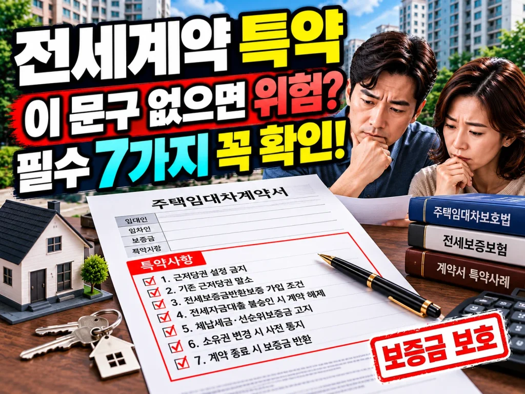 전세계약 특약, 이 문구 없으면 위험? 핗수 7가지 꼭 확인!