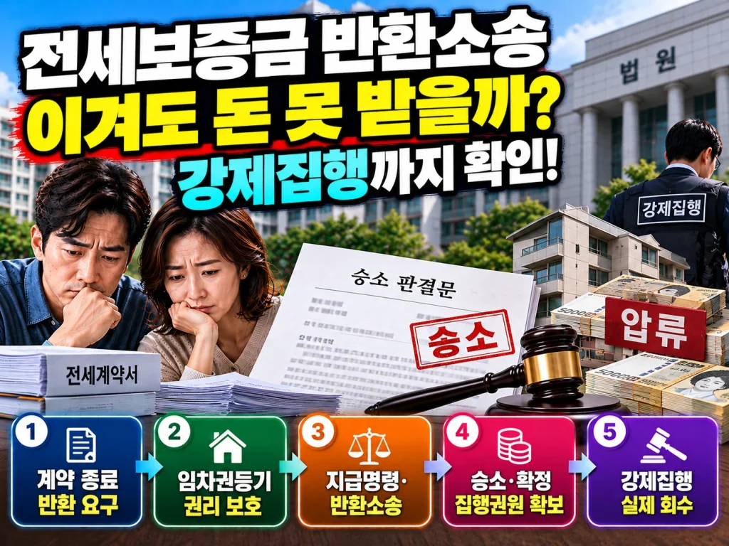 전세보증금 반환소송 이겨도 돈 못 받을까? 강제집행까지 확인!