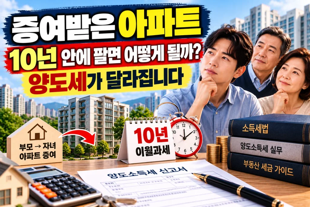 증여받은 아파트 10년 안에 팔면 어떻게 될까, 양도세가 달라집니다