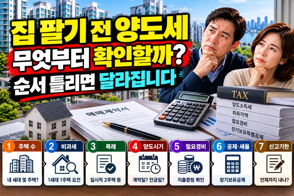 집 팔기 전 양도세, 무엇부터 확인할까? 순서 틀리면 달라집니다