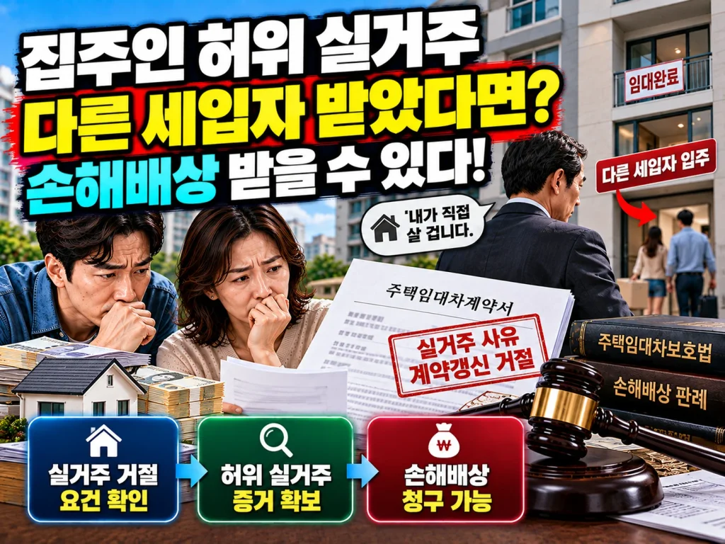 집주인 허위 실거주, 다른 세입자 받았다면? 손해배상 받을 수 있다!
