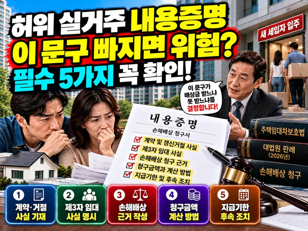 허위 실거주 내용증명, 이 문구 빠지면 위험? 필수 5가지 꼭 확인!