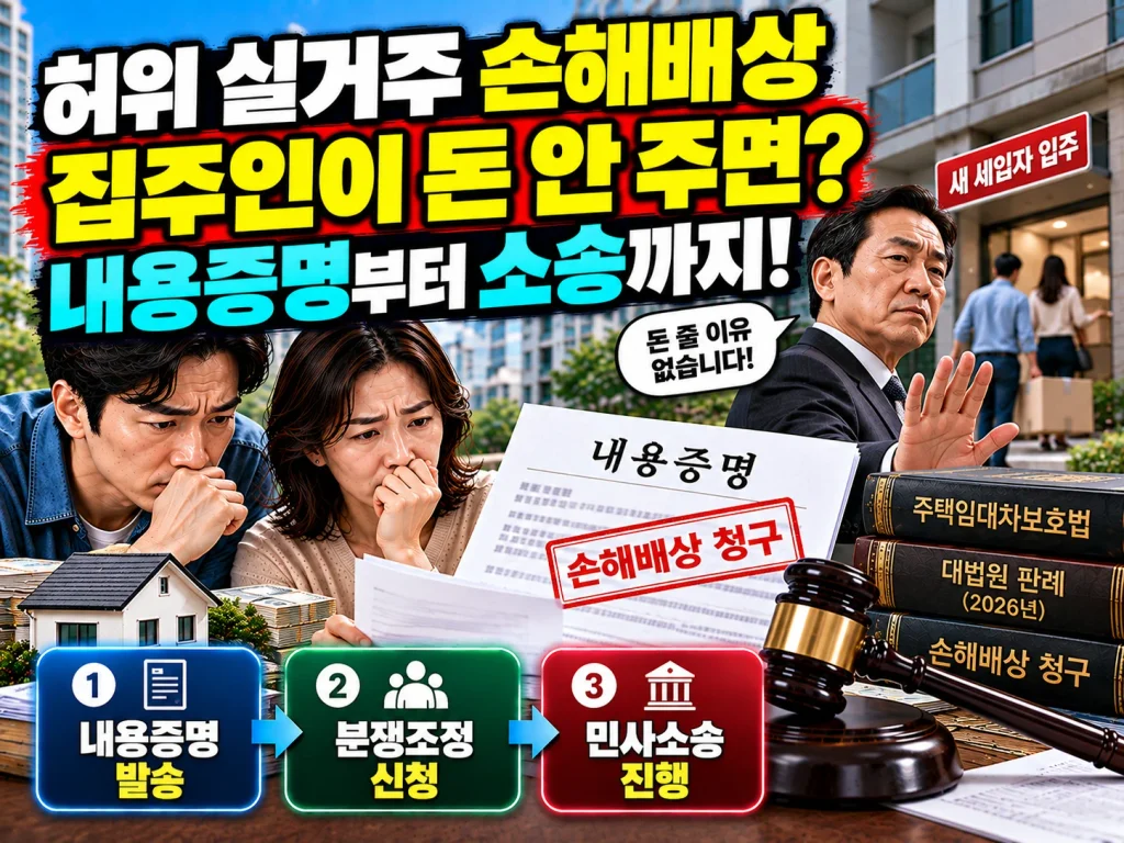 허위 실거주 손해배상, 집주인이 돈 안 주면? 내용증명부터 소송까지!