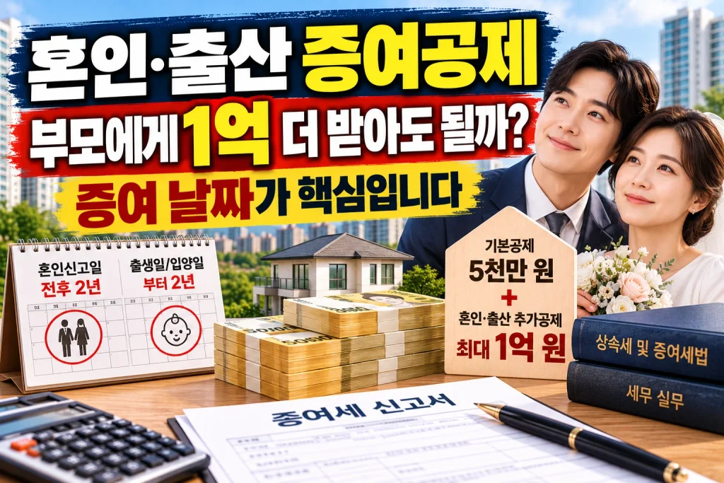 혼인·출산 증여공제, 부모에게 1억 더 받아도 될까? 증여 날짜가 핵심